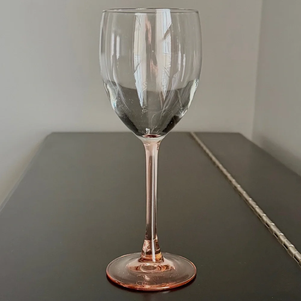 VTG Cristal d'Arques Durand Pink Stem - (2) 8